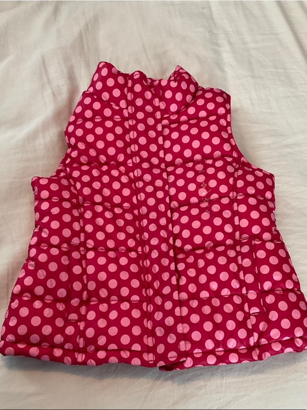GAP Hot Pink Polka Dot Girls' Puffer Vest Small